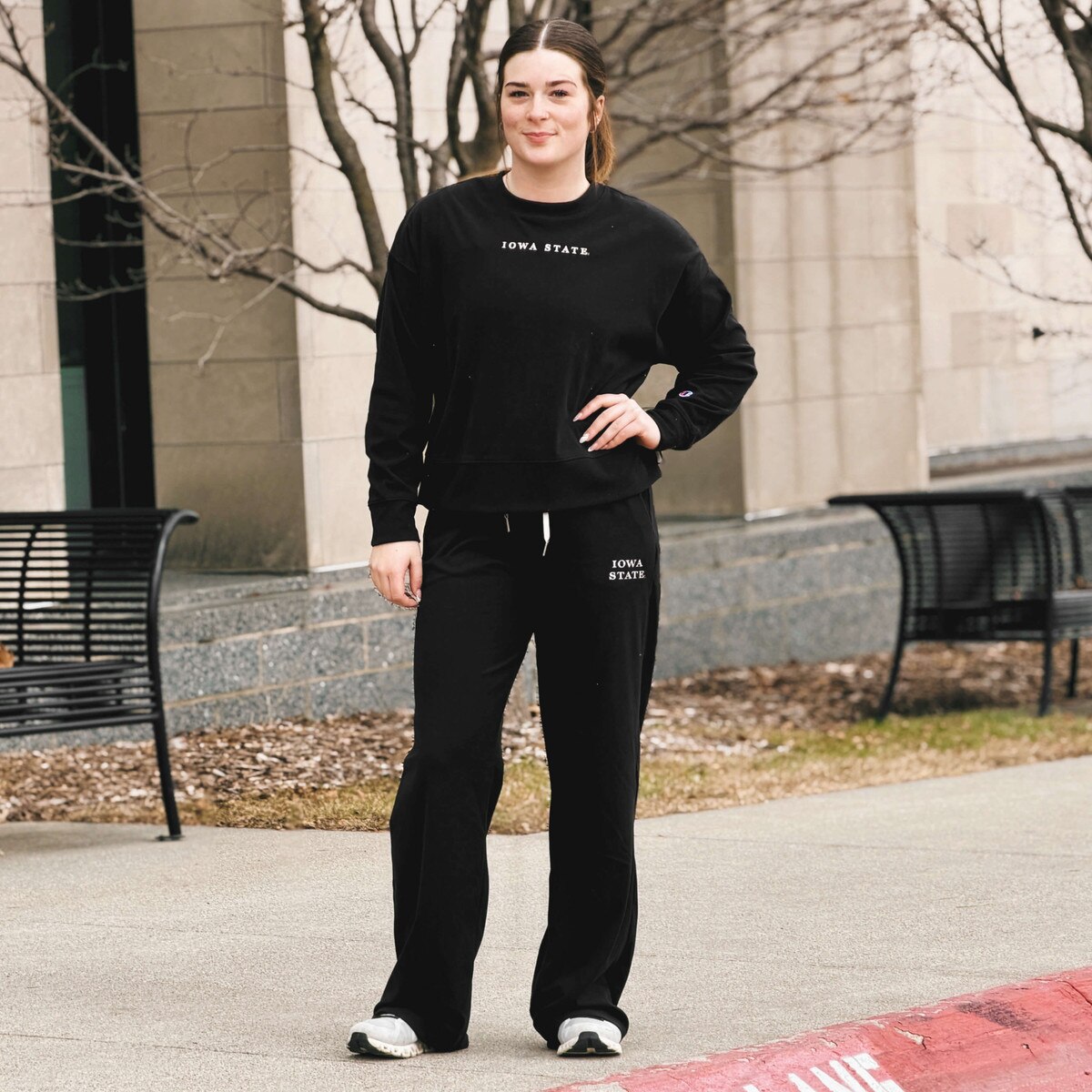 Champion® Women's Iowa State Black Crewneck